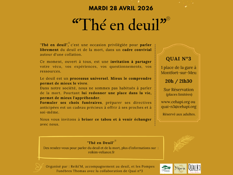 Th&eacute; en deuil, un rendez-vous mensuel
